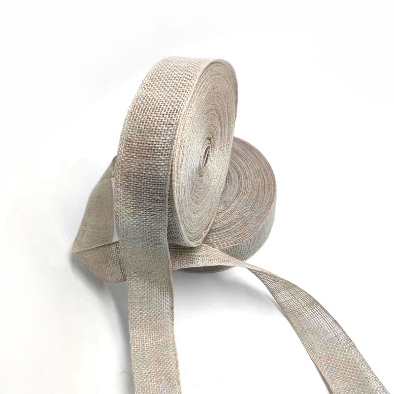 Zuhause Textil 1 Zoll Leinen 100% Leinen Fliederband für Weihnachtshochzeitsschmuck