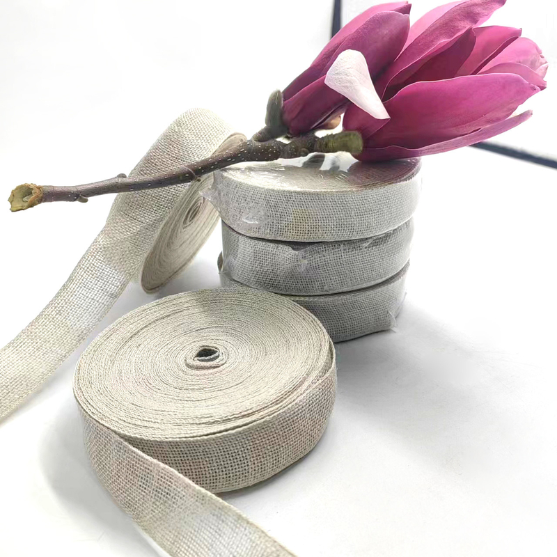 Zuhause Textil 1 Zoll Leinen 100% Leinen Fliederband für Weihnachtshochzeitsschmuck