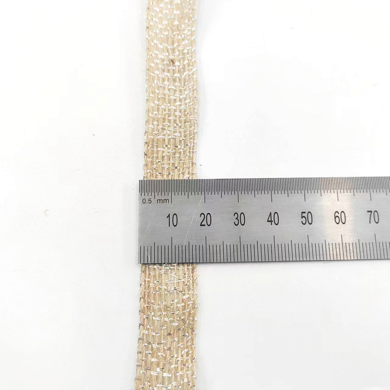 DIY Dekoration Jute Stoff Band mit Silber Fischerleine 85% Jute 15% Polyester