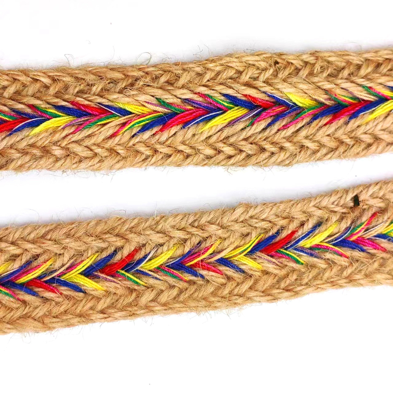 2.5cm breite natürliche Jute Spitze Trim-Bänder verdrehte Heringbone Webbing für Jute Handwerk