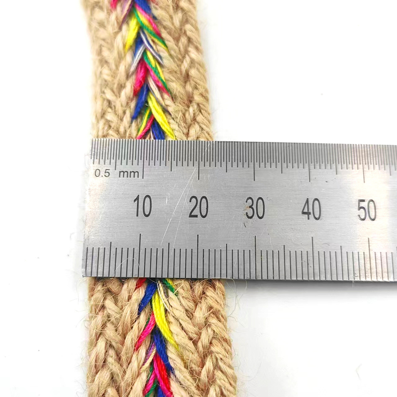 2.5cm breite natürliche Jute Spitze Trim-Bänder verdrehte Heringbone Webbing für Jute Handwerk