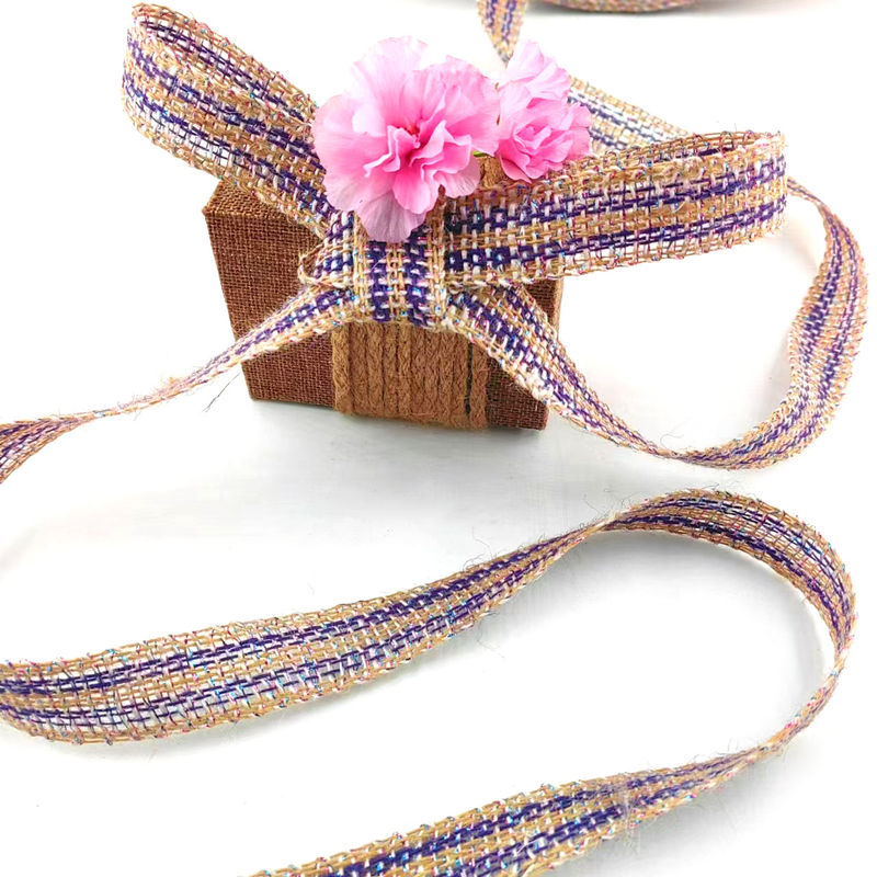 Webbing 25mm Gewebtes Jute Band für Weihnachtsfeiertage Dekoration 100% Jute Burlap Stoff