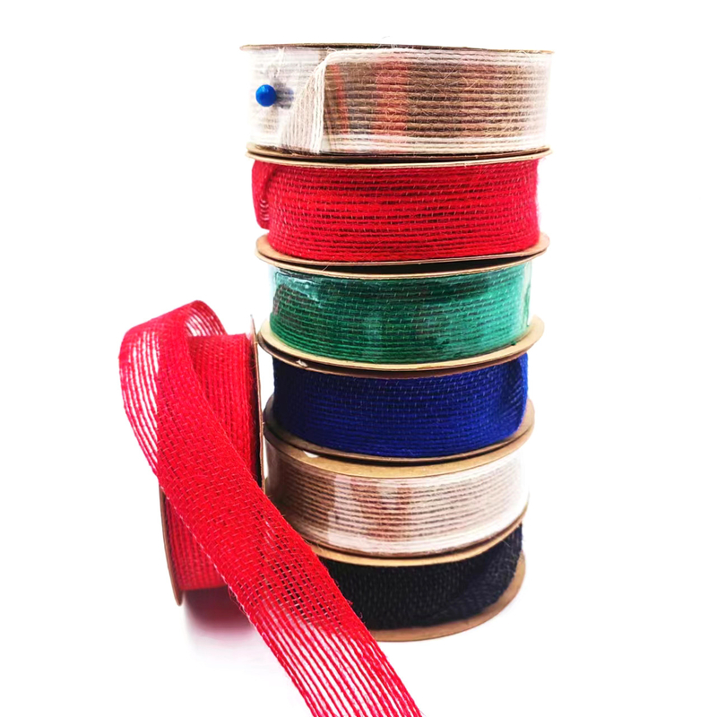 Jute Webbing Kuchen Geschenk Verpackung Band Bogen mit 7 Tagen Muster Bestellung Lieferzeit Unterstützung