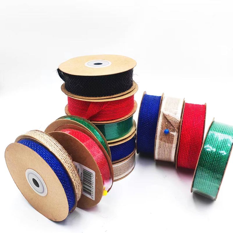 Jute Webbing Kuchen Geschenk Verpackung Band Bogen mit 7 Tagen Muster Bestellung Lieferzeit Unterstützung
