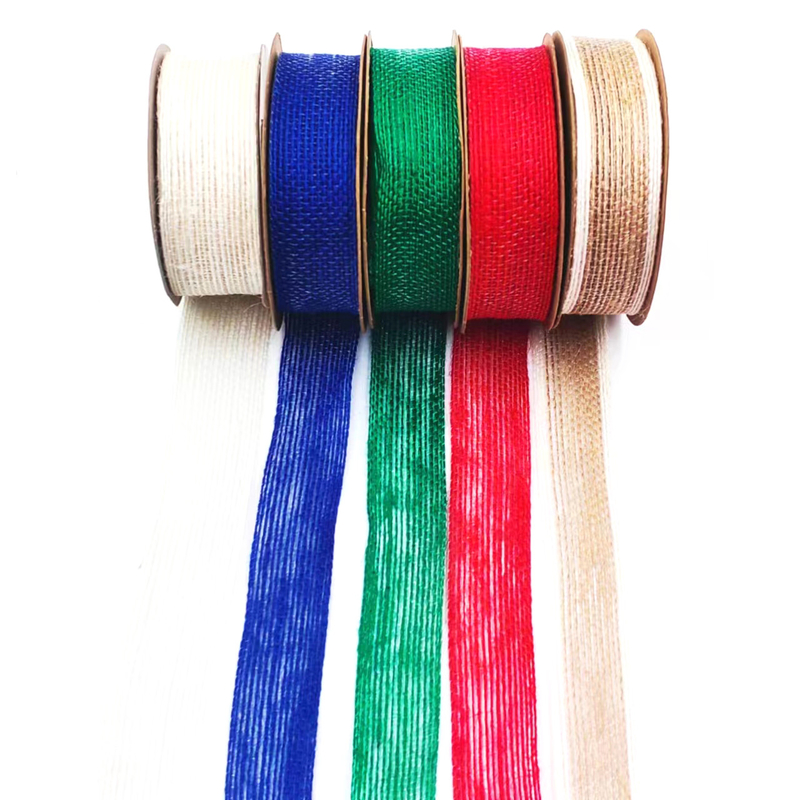 Beschichtet 0,8 mm Kleines Paket 90% Jute 10% Polyester Jute Webbing für farbenfrohe Taschengurt