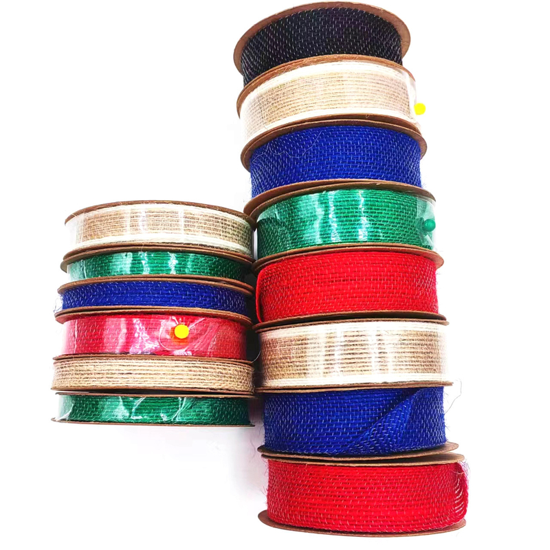 Beschichtet 0,8 mm Kleines Paket 90% Jute 10% Polyester Jute Webbing für farbenfrohe Taschengurt