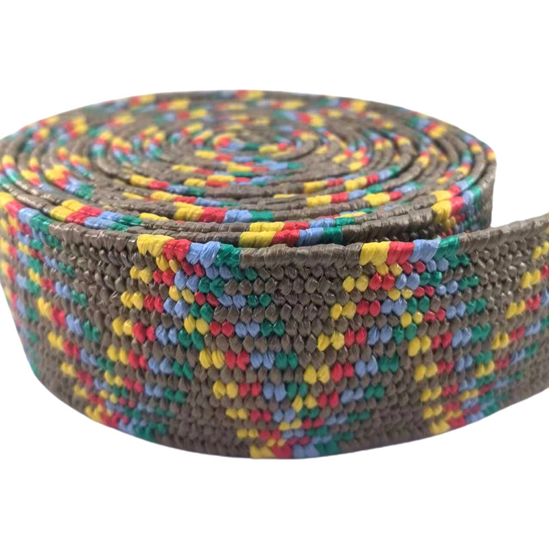 Nachhaltig angepasste Farbe Seidengras Elastizierter Geflecht Gürtel 2 mm Dicke Webbing Strap Roll 6cm Breit