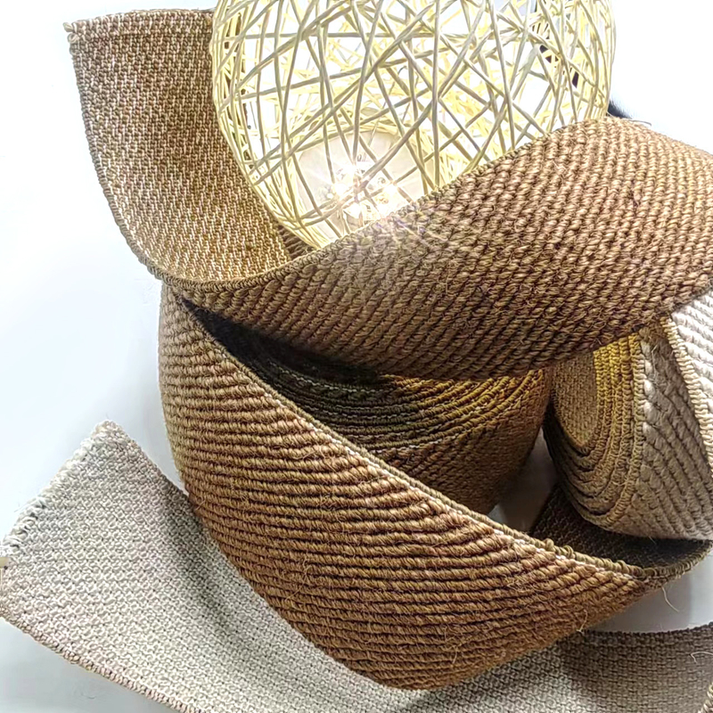 50% Jute 40% Latex 10% Polyester Twill Elastische Webbing für nachhaltiges Schuhmaterial