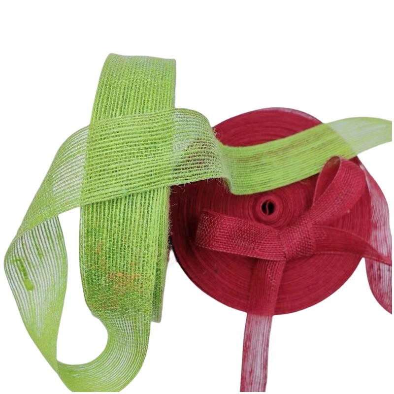 Custom Jute Ribbon für handgefertigte Weihnachtsdekorationen Unterstützung 7 Tage Probe Bestellzeiten
