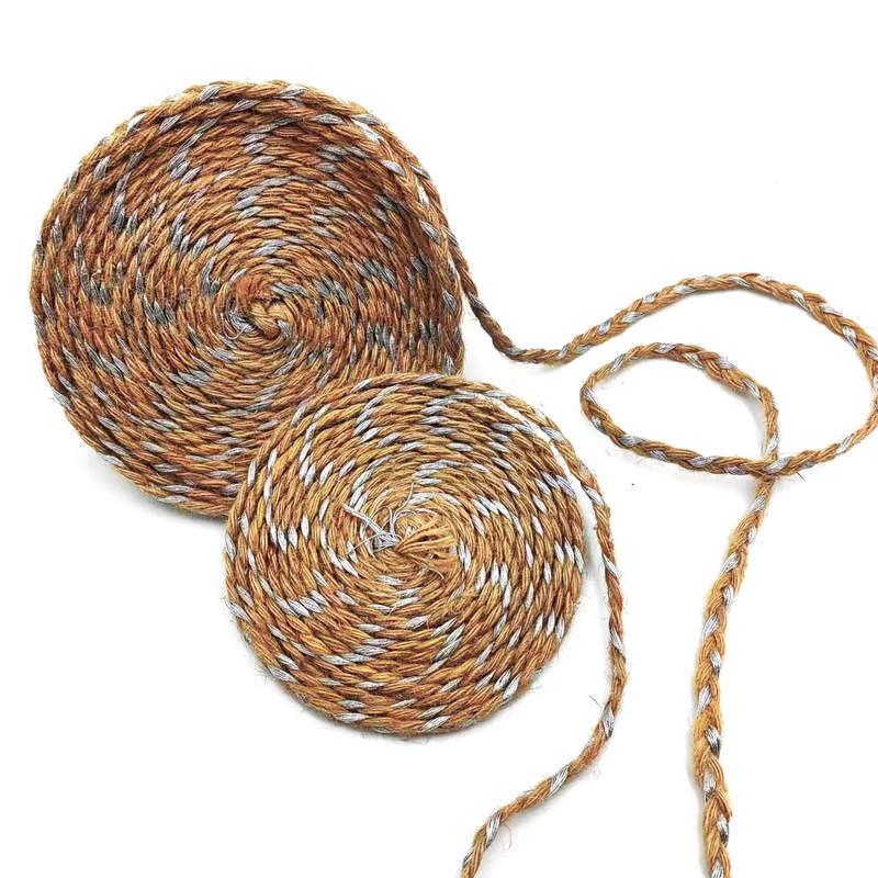 Erneuern Sie Ihre Kleidung Verpackung mit Silberdraht geflochtenen Hanf Dekorationsseile Jute Seil