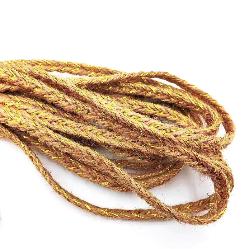 Erneuern Sie Ihre Kleidung Verpackung mit Silberdraht geflochtenen Hanf Dekorationsseile Jute Seil