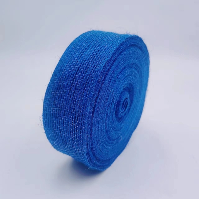 Unterstützung 7 Tage Musterbestellung Lieferzeit 4cm Blauer Jute Band für Geschenkbox Dekoration
