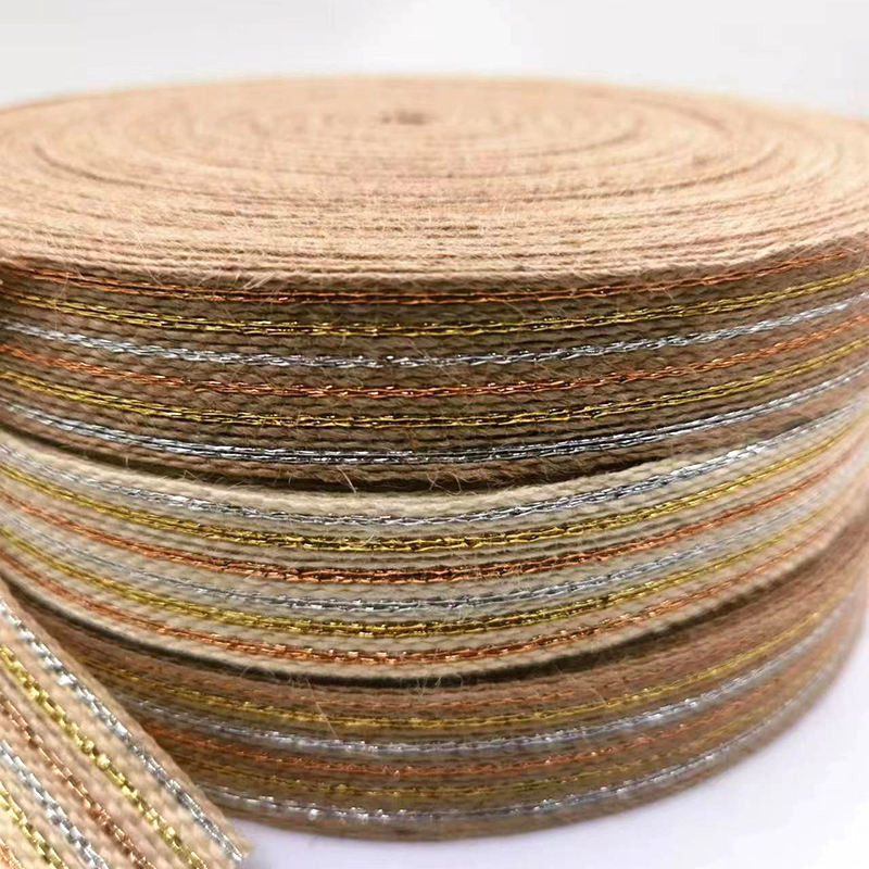 Maßgeschneiderte 50% Jute 15% Polyester Webbing Ribbon Roll für Fischerleinen Webbing Bedürfnisse