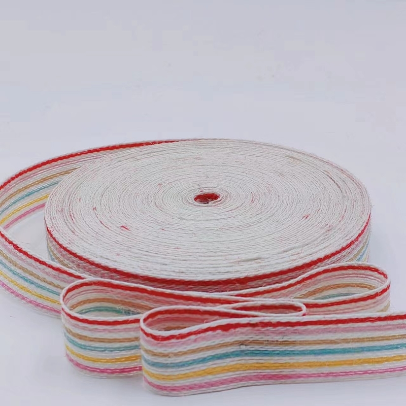 Farbenfrohe Juteband Geschenkbox Verpackung Öko-freundliche Webbing für Weihnachtsdekoration
