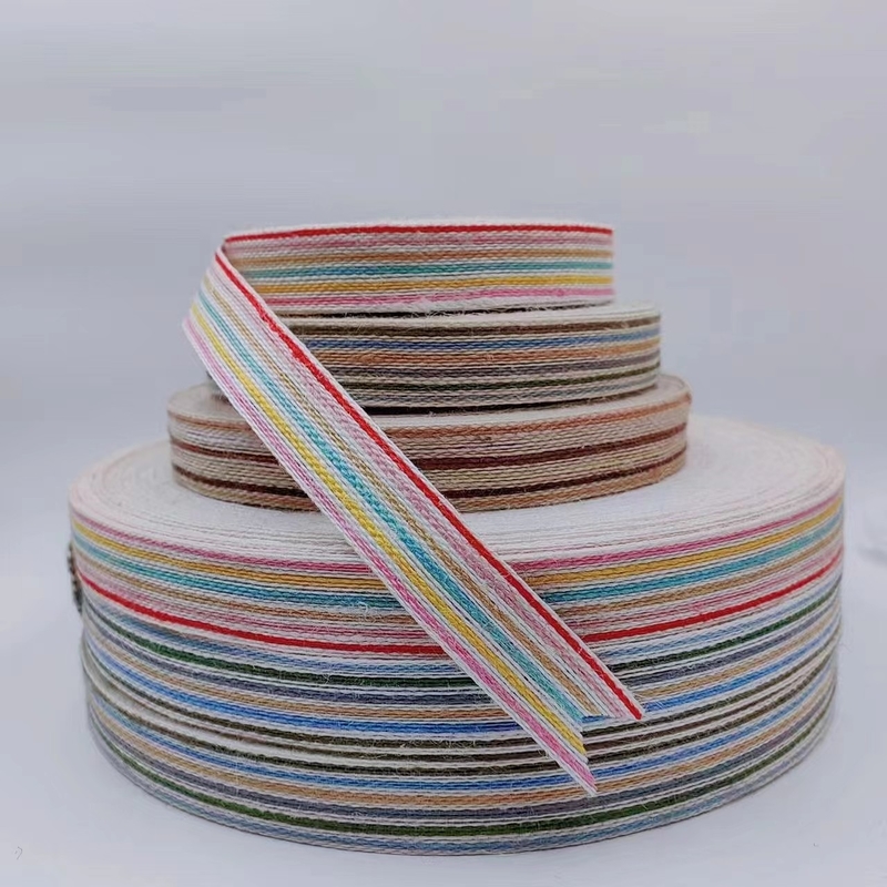 Farbenfrohe Juteband Geschenkbox Verpackung Öko-freundliche Webbing für Weihnachtsdekoration