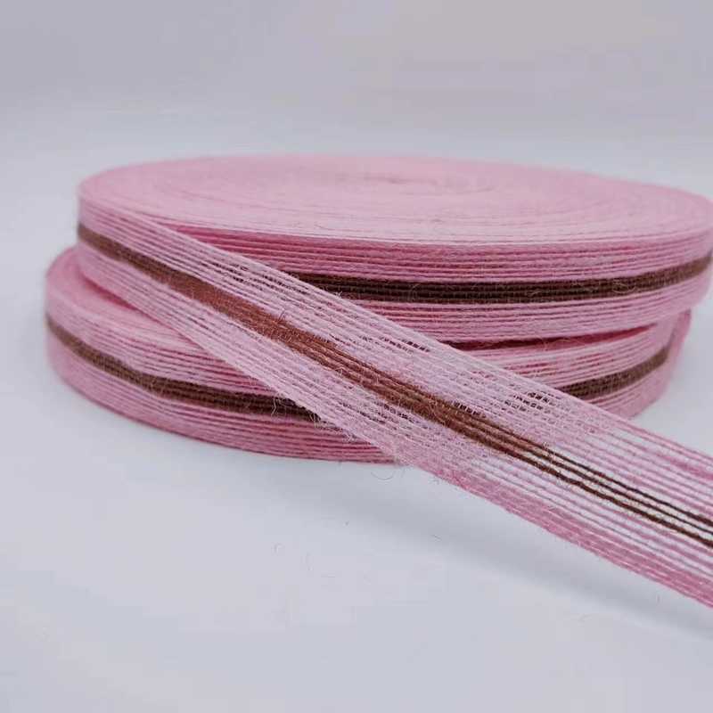 Customized Größe 3cm Jute Band Webbing für nachhaltige farbenfrohe Geschenkverpackung