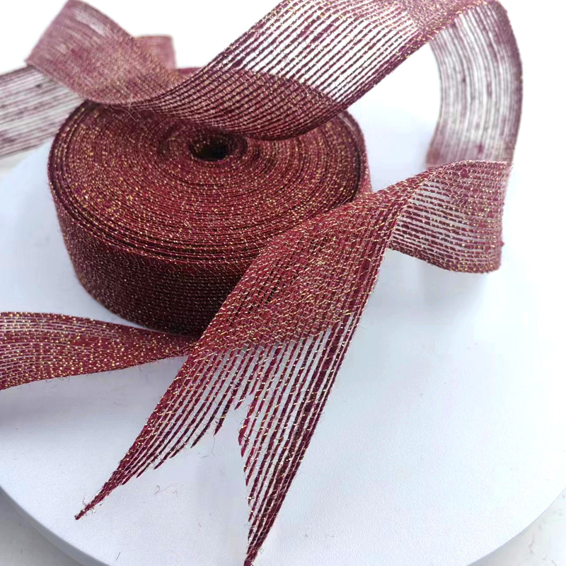 80% Jute 20% Polyester Öko-freundlich Goldverpacktes Hanfband für dekorative Fischerei