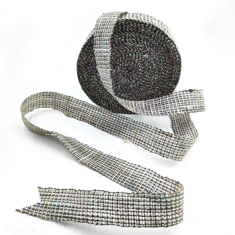 Nachhaltiges 4 Cm Rot-Orange-Silber-Farbband mit Weihnachtsschmuck