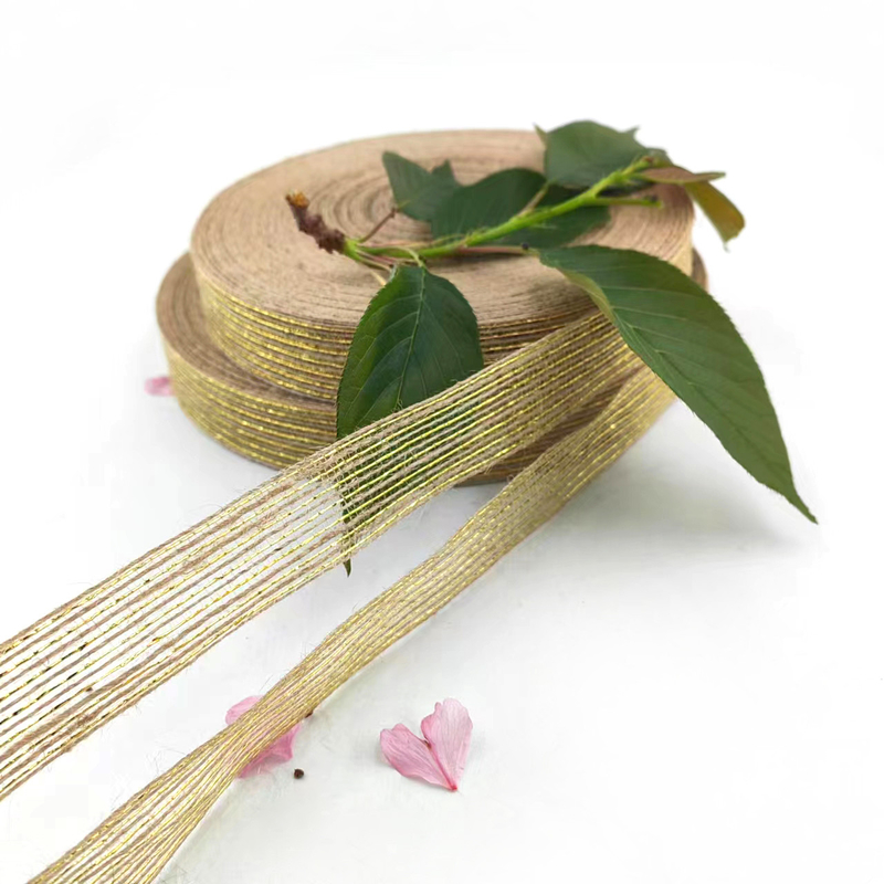 Umweltschonendes 25mm-Jute-Band für Verpackung und Blumensträuße 7 Tage Musterbestellung