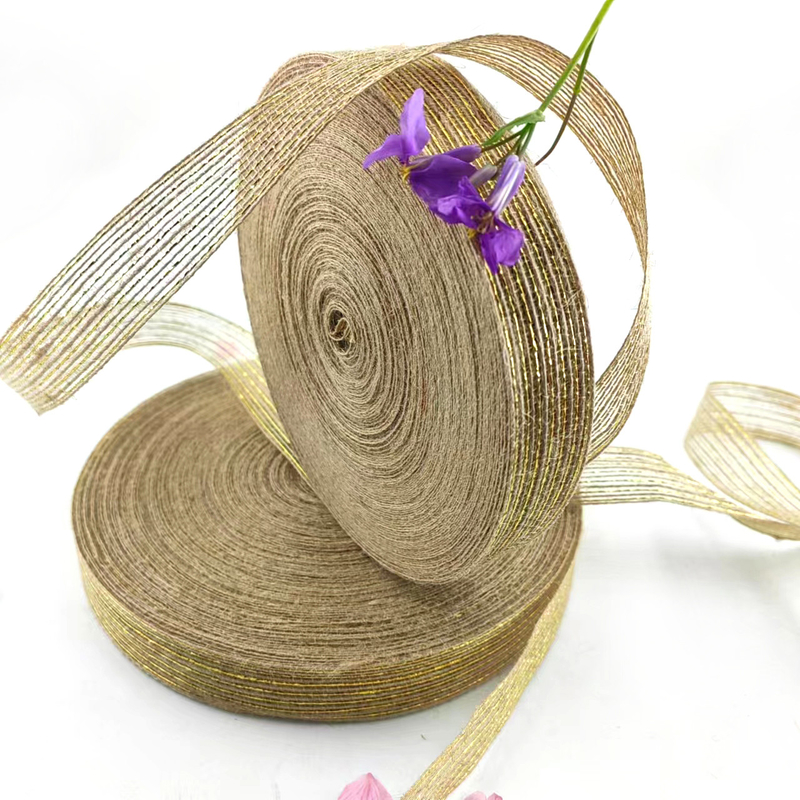 Umweltschonendes 25mm-Jute-Band für Verpackung und Blumensträuße 7 Tage Musterbestellung