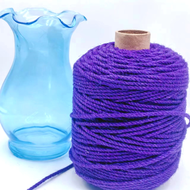 4.5mm lila Jute-Seil-Rolle, verdrehtes Jute-Twine-Hanfschnur für Geschenke