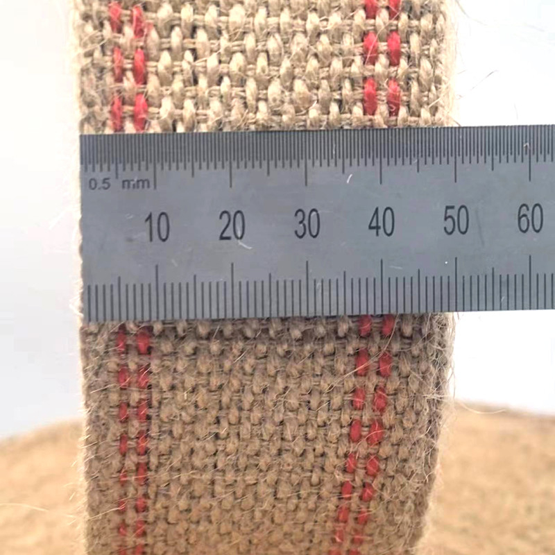 Dicke Naturrote Streifen Jute Gürtel Rollen für Taschengriff Nachhaltig und stilvoll