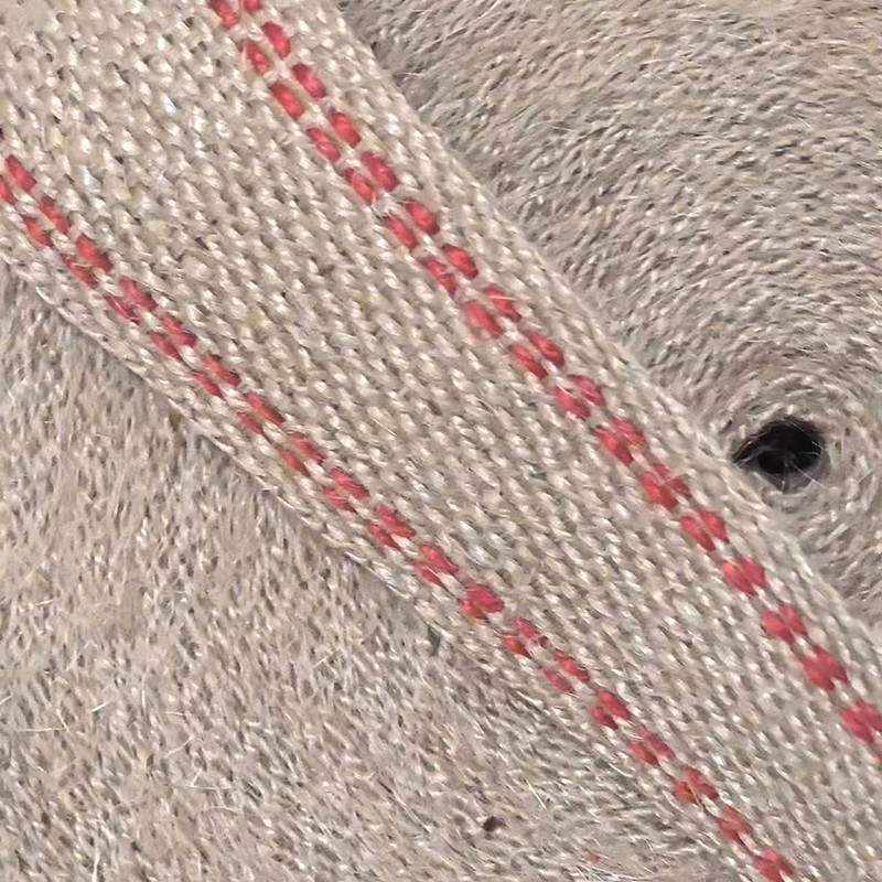 Dicke Naturrote Streifen Jute Gürtel Rollen für Taschengriff Nachhaltig und stilvoll