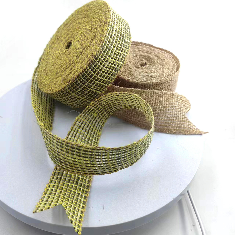 Jute Dekorationsseide für Taschen Dekoration 45 mm breit grünes Heimtextil