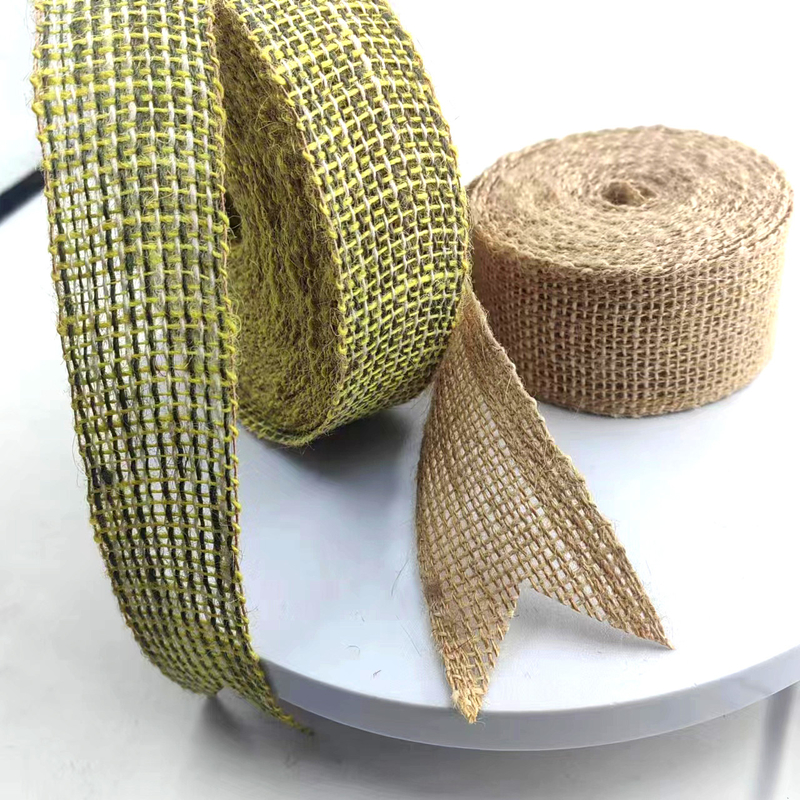Jute Dekorationsseide für Taschen Dekoration 45 mm breit grünes Heimtextil
