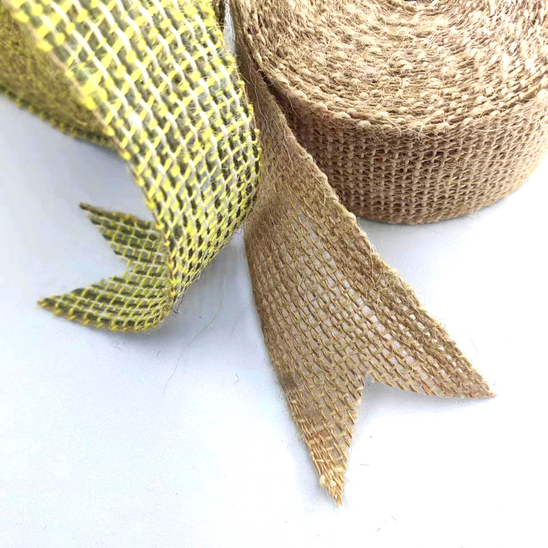 Jute Dekorationsseide für Taschen Dekoration 45 mm breit grünes Heimtextil
