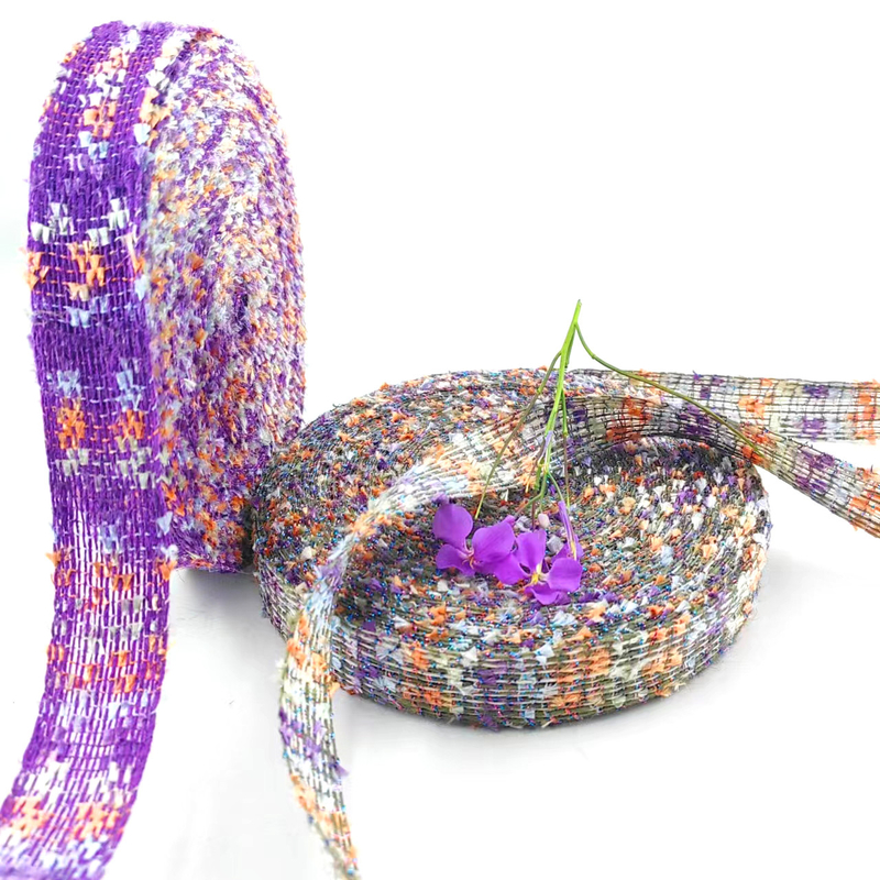 Handgefertigtes Haarzubehör mit Bogenband Schwimmblättern 100% Jute
