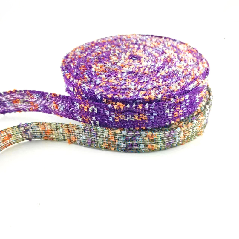 Handgefertigtes Haarzubehör mit Bogenband Schwimmblättern 100% Jute
