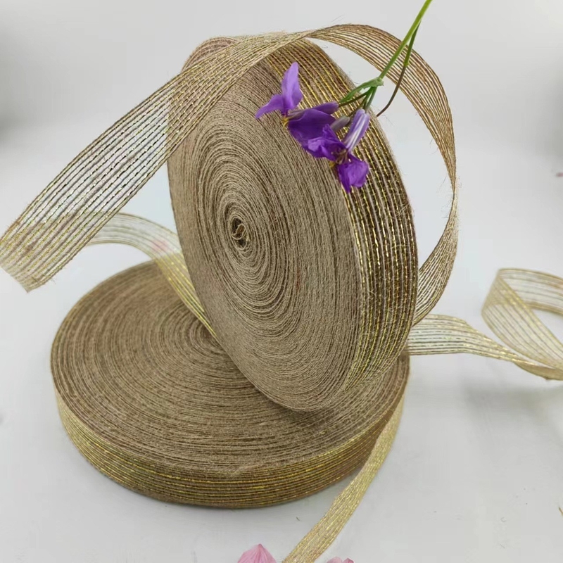 DIY Jute Band mit 25mm Hanf Jute Webbing Einfacher Stil Burlap Fisch Seidenband
