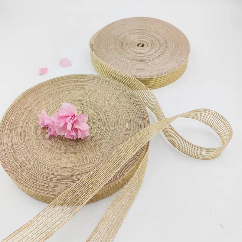 DIY Jute Band mit 25mm Hanf Jute Webbing Einfacher Stil Burlap Fisch Seidenband