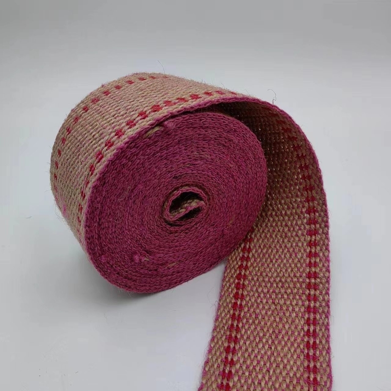Hersteller angepasste Jute Webbing Doppelfarbige Rucksackgurt mit angepassten Farben
