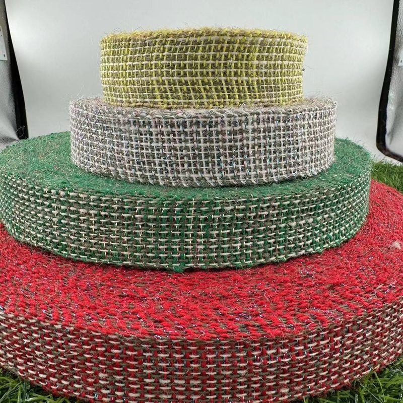 Maßgeschneiderte reine natürliche Jute Farbe Jute Band für Geschenkverpackung Webbing