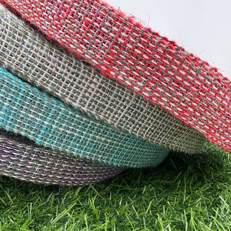 Maßgeschneiderte reine natürliche Jute Farbe Jute Band für Geschenkverpackung Webbing