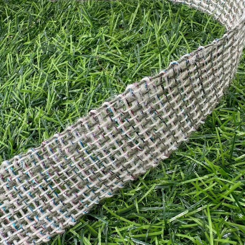 Maßgeschneiderte reine natürliche Jute Farbe Jute Band für Geschenkverpackung Webbing